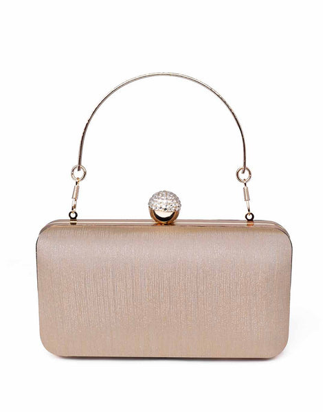 Dull Golden Textured Clutch RangooN