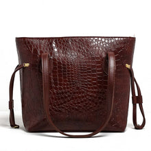 Black Crocodile CarryAll Tote Bag