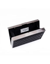 Black Minaudiere Clutch Bag (Silver Box)