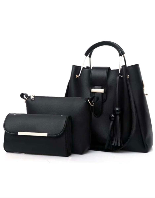 Black 3 Pieces Handbag