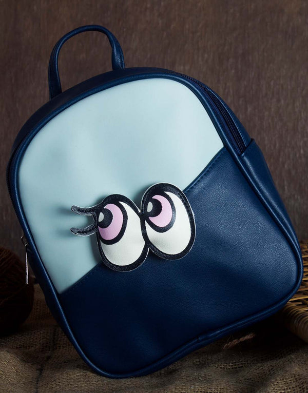 Blue Rolling Eyes Mini Backpack