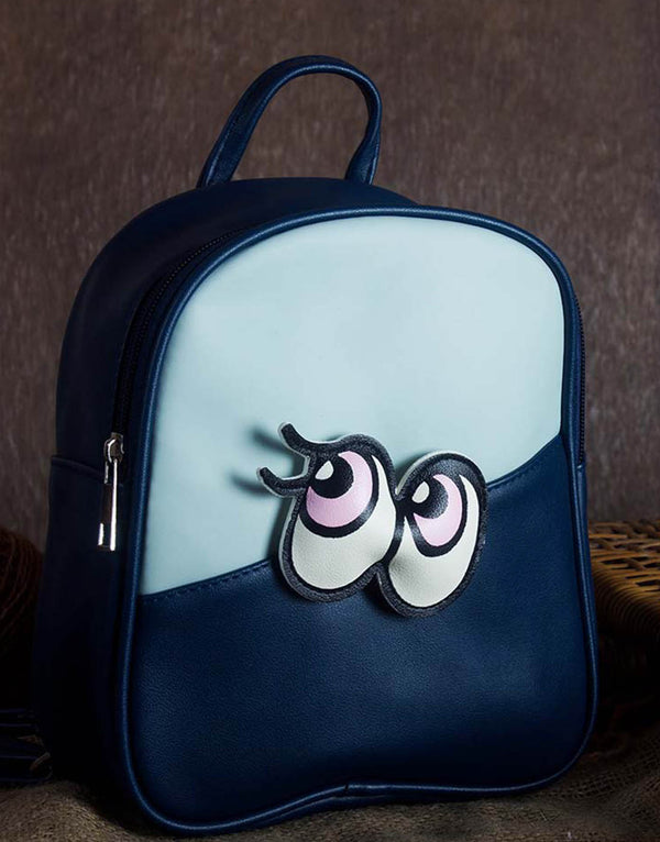 Blue Rolling Eyes Mini Backpack