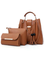 Brown 3 Pieces Handbag