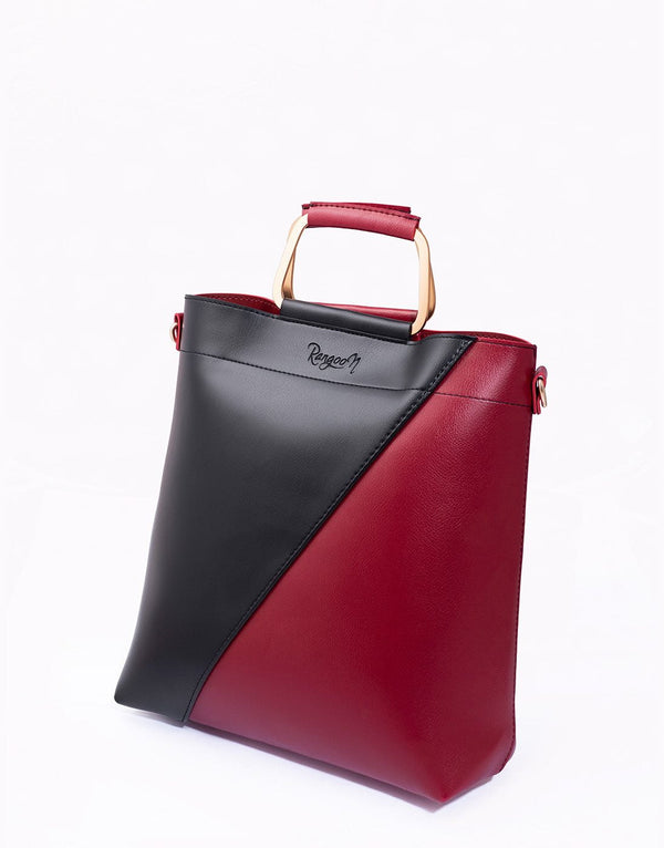 Classio - Black+Pink Double Handle Bag