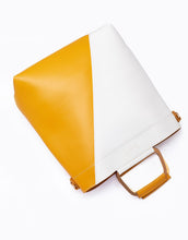 Classio - White+Mustard Double Handle Bag