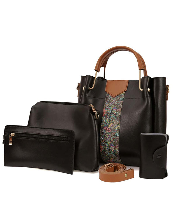 Delight - Black 4 Pieces Handbag