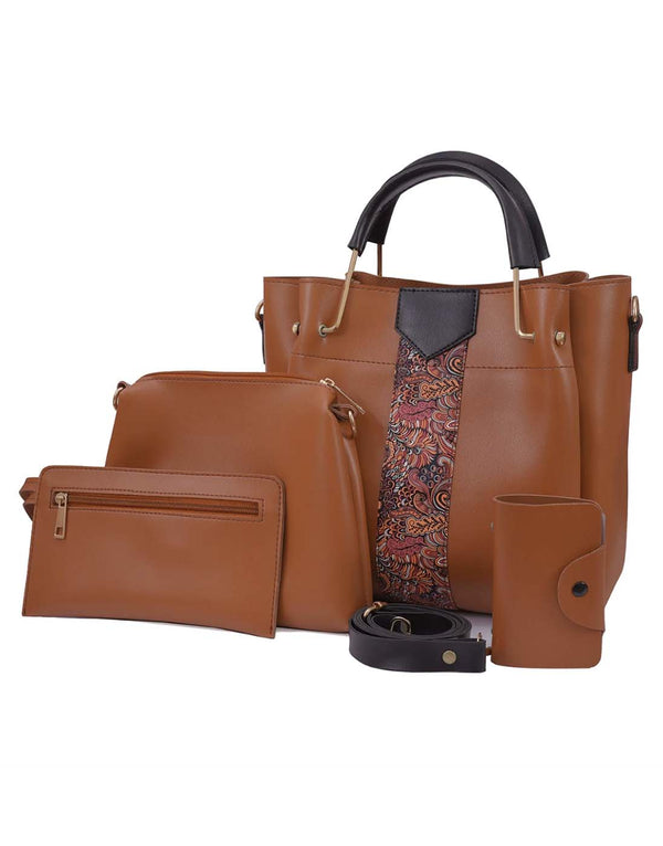 Delight - Brown 4 Pieces Handbag