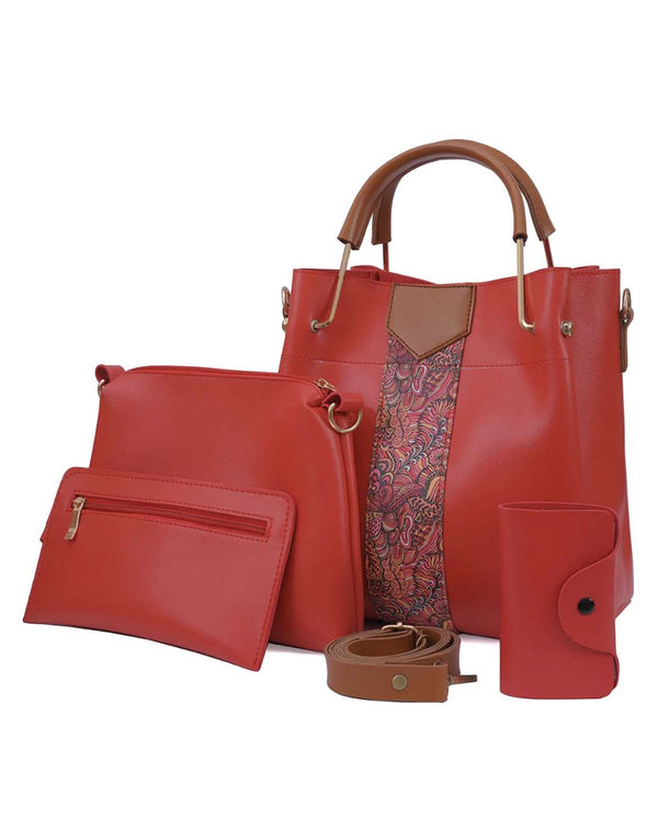 Delight - Red 4 Pieces Handbag