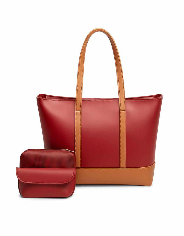 Fiora - Maroon 3 Pieces Handbag