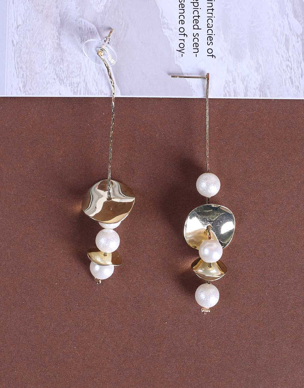 Golden Long Pearl Earings