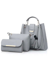 Grey 3 Pieces Handbag
