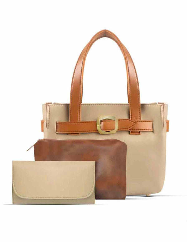 Kora - Beige 3 Pieces Handbag