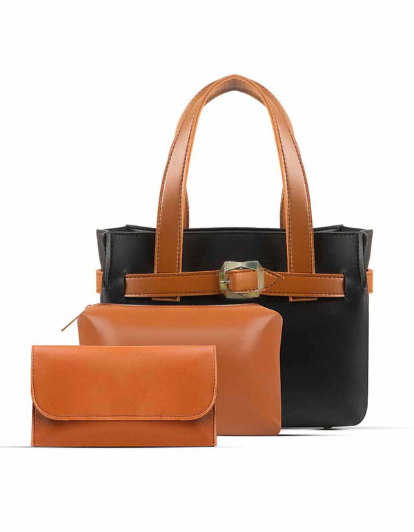 Kora - Black 3 Pieces Handbag