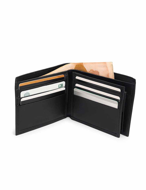 MONARCH - Black Bifold Leather Wallet