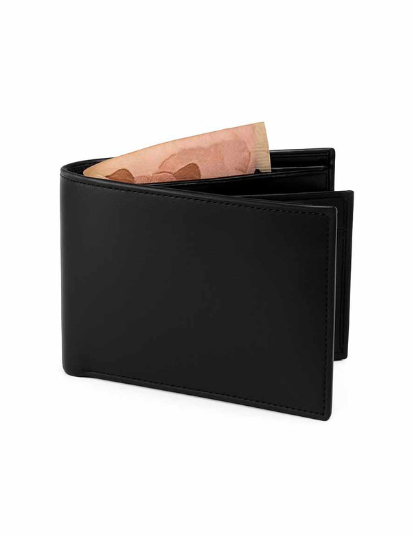 MONARCH - Black Bifold Leather Wallet
