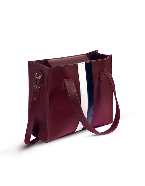 Maroon Vogue Strip Bag