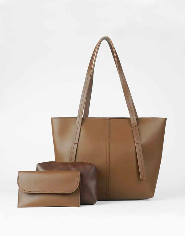 Mira - Brown 3 Pieces Handbag