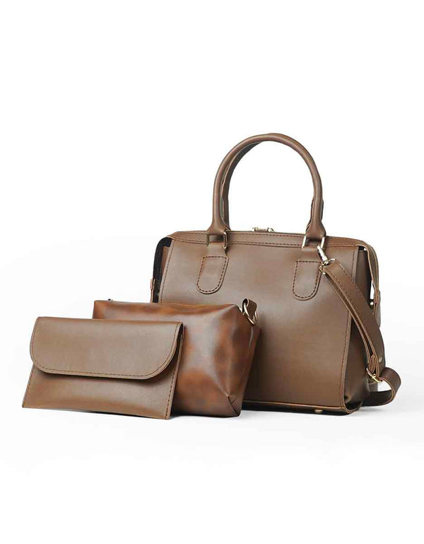 Opal - Brown 3 Pieces Handbag
