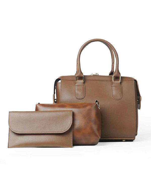 Opal - Brown 3 Pieces Handbag