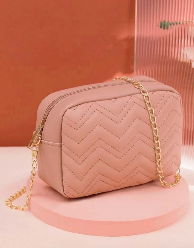 Pink Quilted Crossbody Bag – RangooN - Main Image