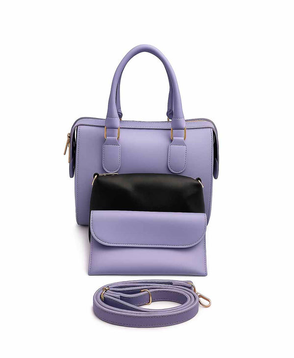 Purple Opal 3 Pieces Handbag