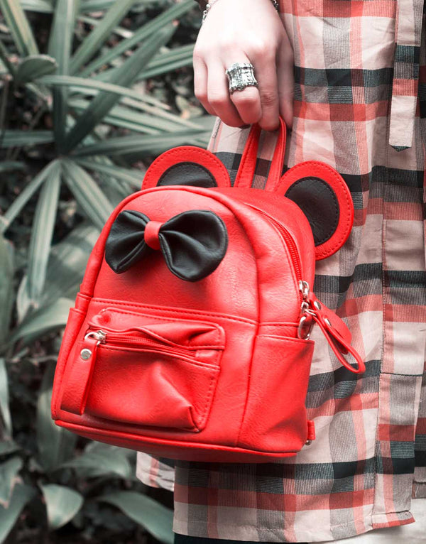 Red Bow Mini Backpack