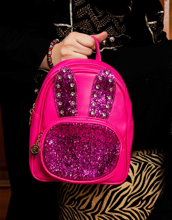 Shocking Pink Rabbit Mini Backpack