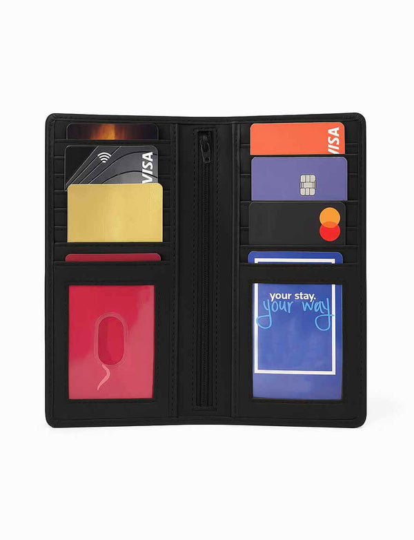 VALOR - Black Long Leather Wallet