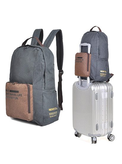 Dark Blue Foldable Travel Backpack