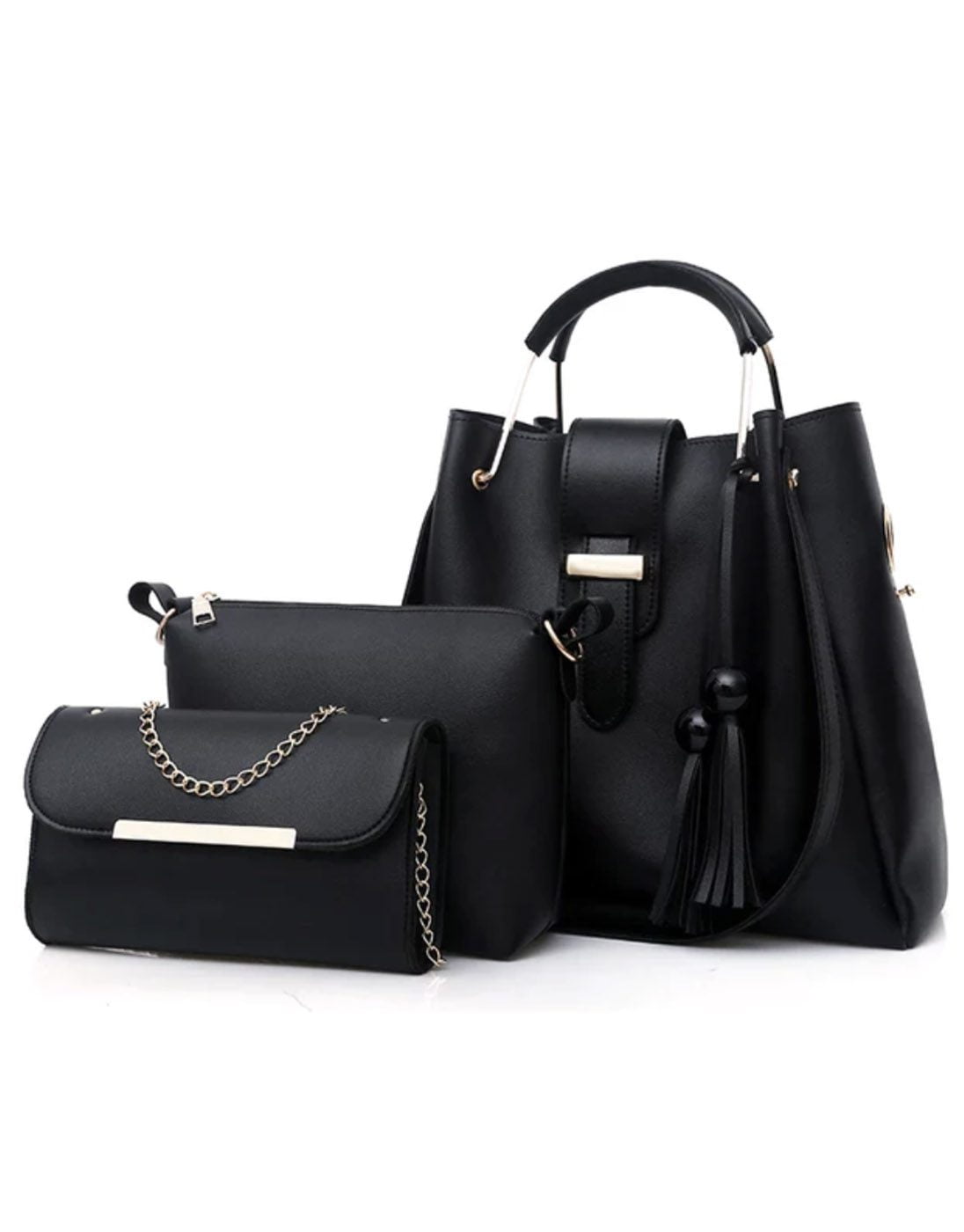 Black 3 Pieces Handbag