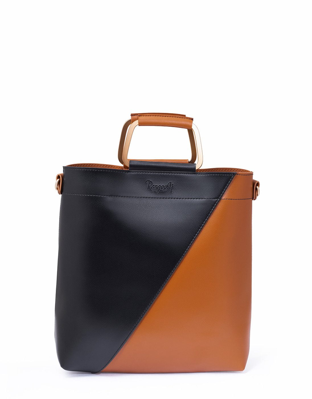 Classio - Black+Brown Double Handle Bag