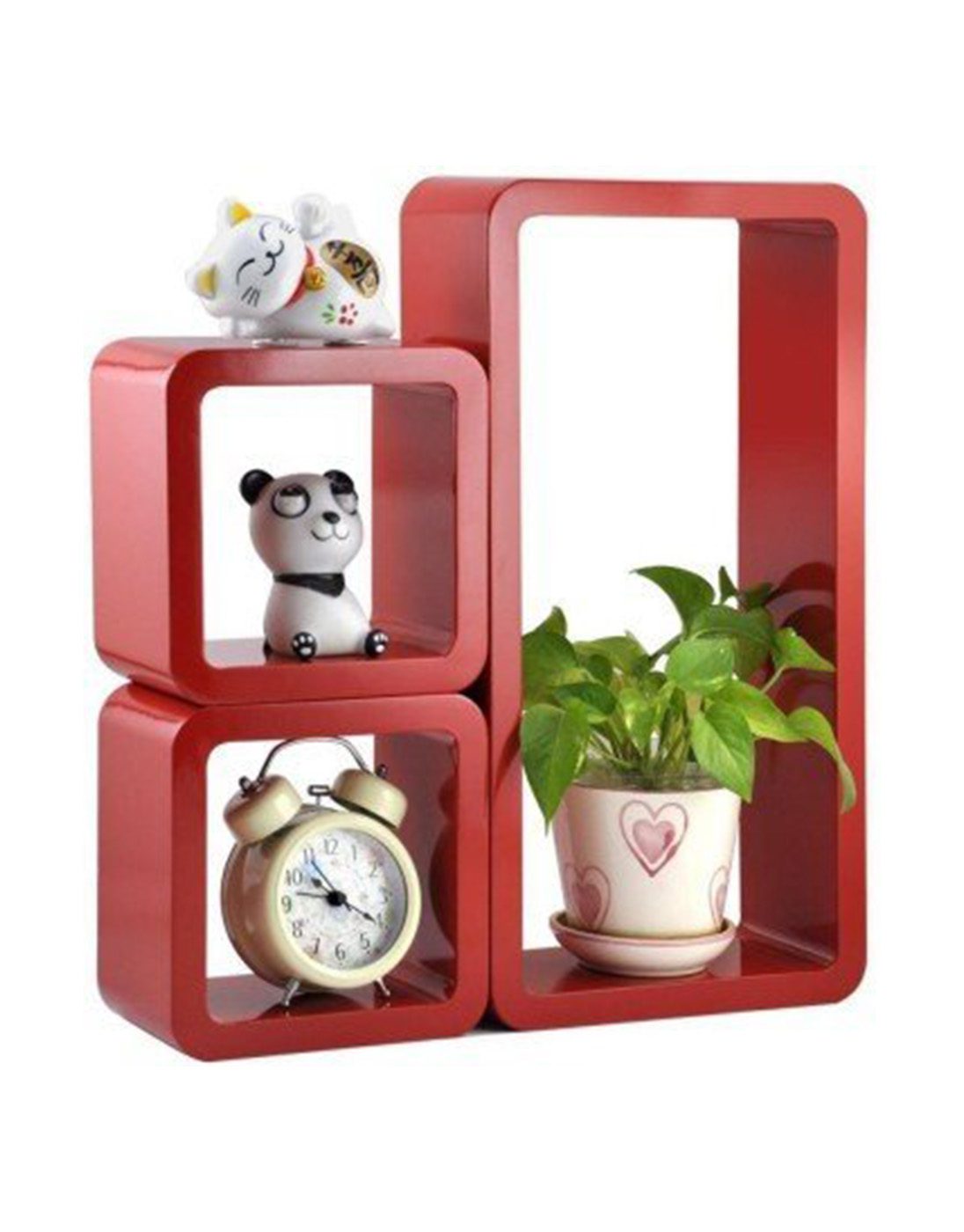 Red Oval Rectangle Wall Shelve